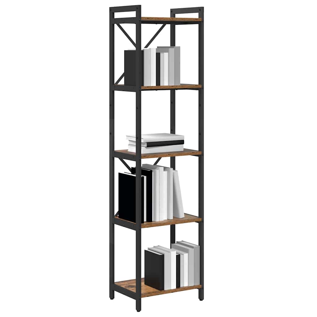 Bogreol Gammelt træ 40 x 30 x 155 cm Konstrueret træ billede