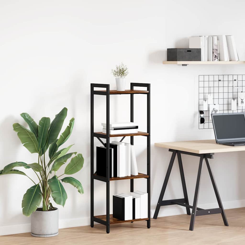 Bogreol Røget eg 40 x 30 x 85 cm Konstrueret træ billede