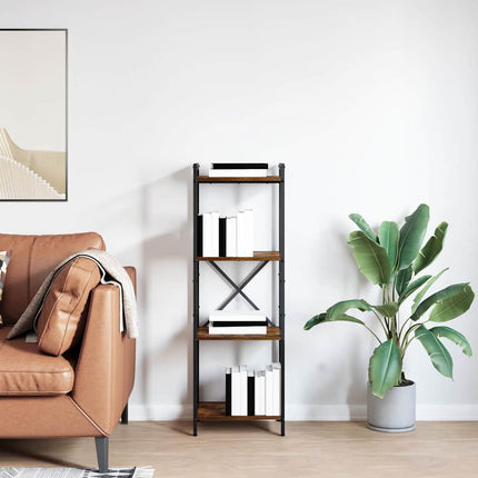 Bogreol Røget eg 40 x 30 x 119 cm Konstrueret træ