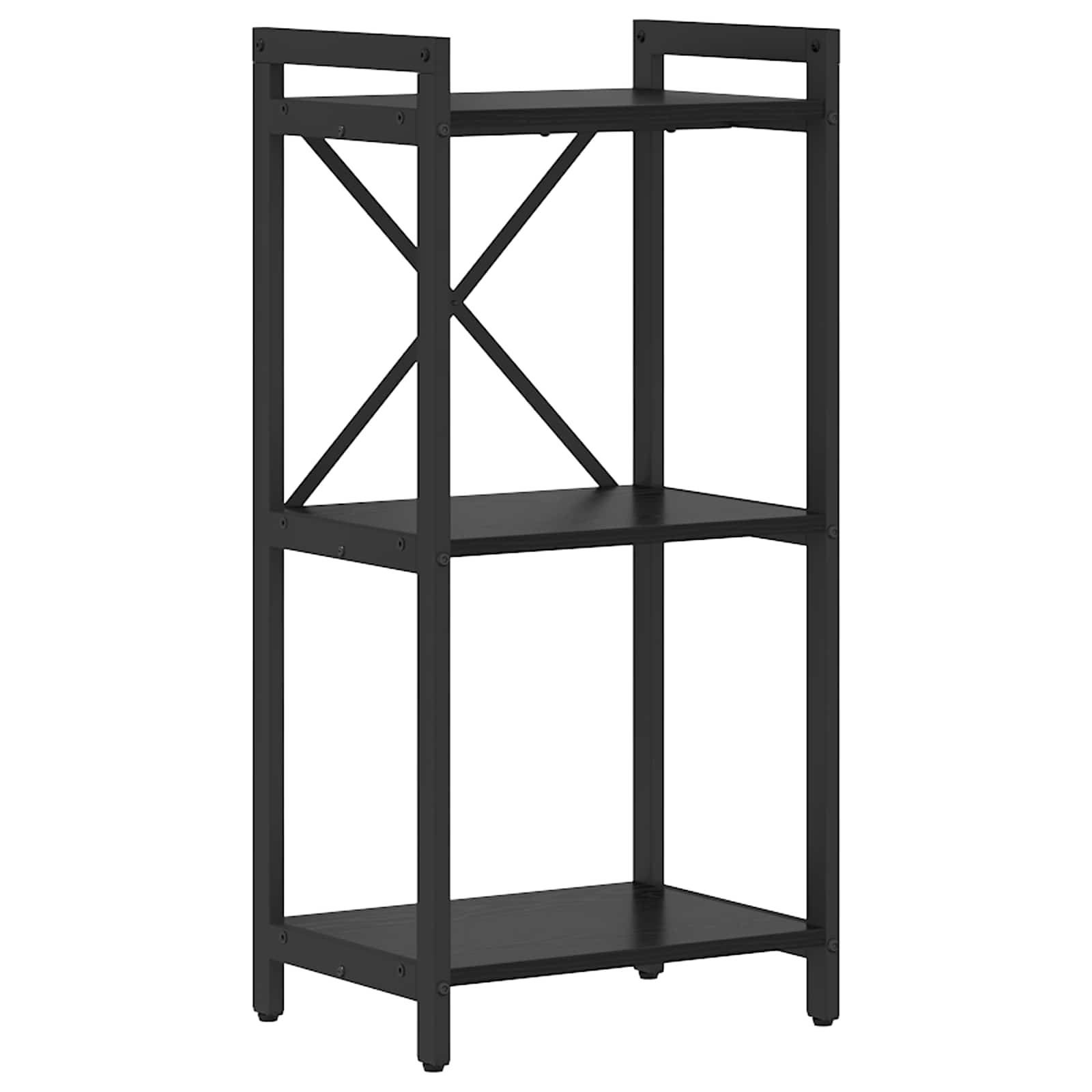 Bogreol Sort eg 40 x 30 x 85 cm Konstrueret træ billede