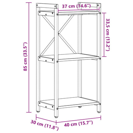 Bogreol 40 x 30 x 85 cm Konstrueret træ Sonoma eg