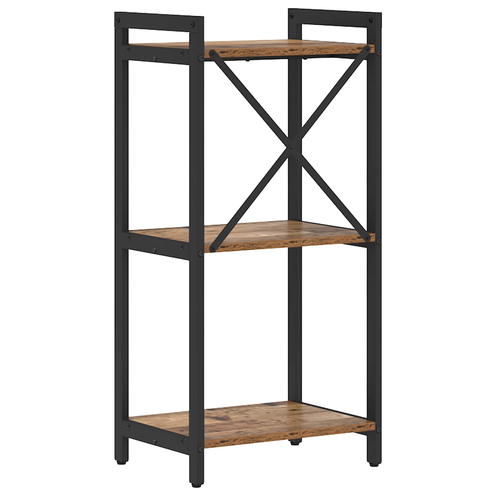 Bogreol i industrielt design - gammelt træ, 40 × 30 × 85 cm, konstrueret træ