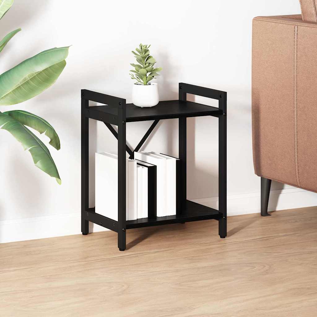 Bogreol i sort eg 40 × 30 × 50 cm - konstrueret træ og stål
