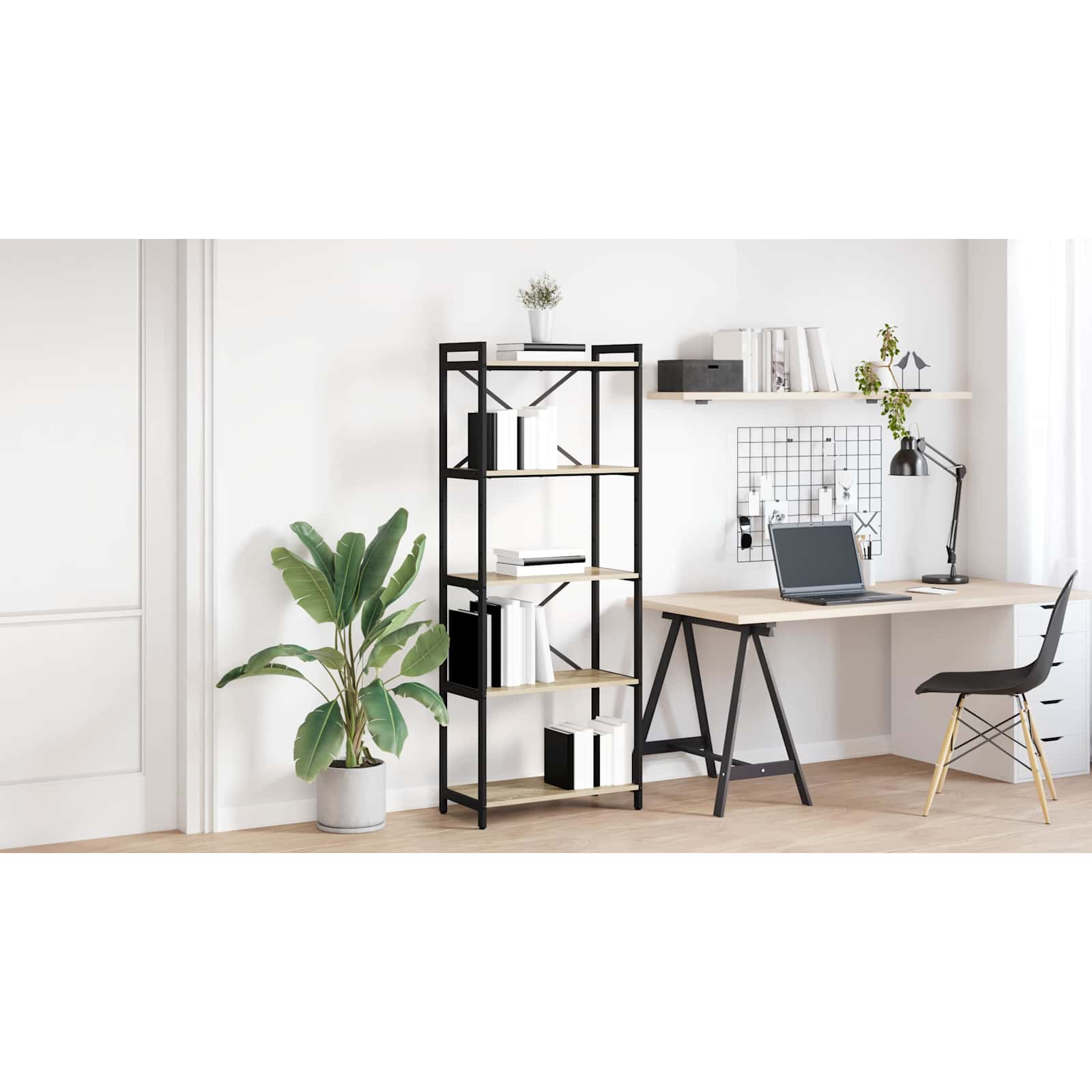 Bogreol Sonoma eg 60 x 30 x 155 cm Konstrueret træ