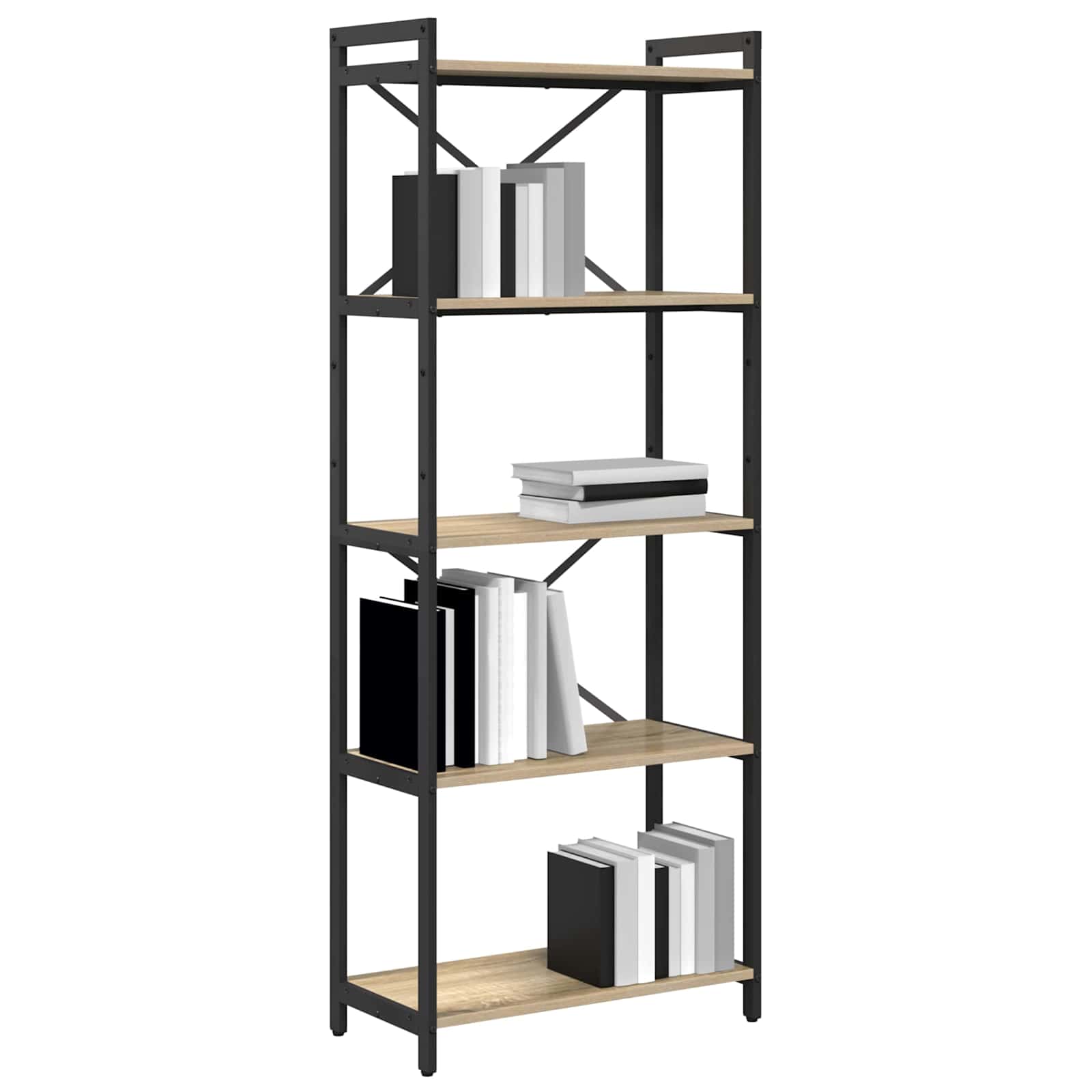 Bogreol Sonoma eg 60 x 30 x 155 cm Konstrueret træ