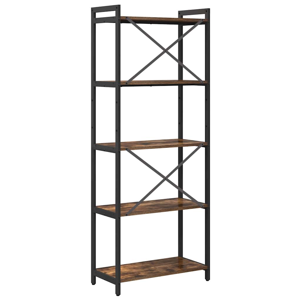 Bogreol Røget eg 60 x 30 x 155 cm Konstrueret træ