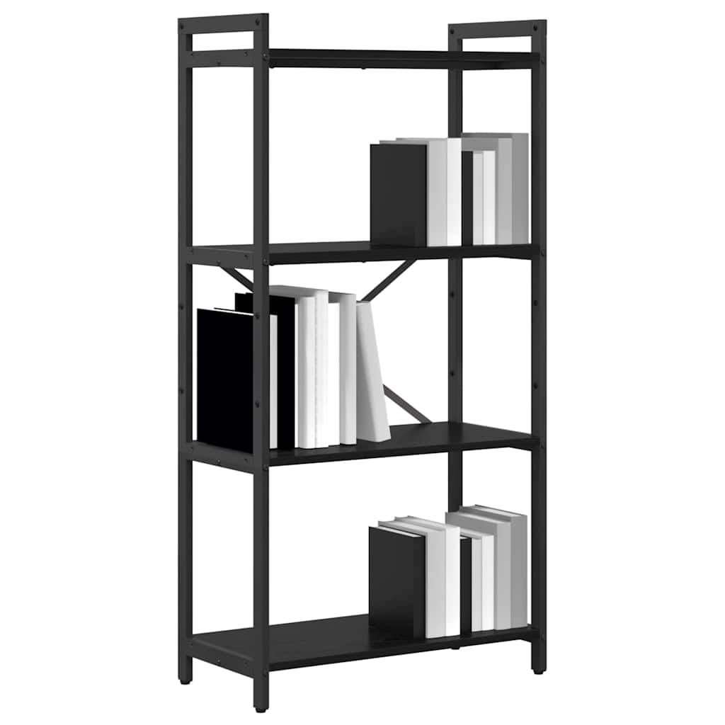 Bogreol Sort eg 60 x 30 x 120 cm Konstrueret træ billede