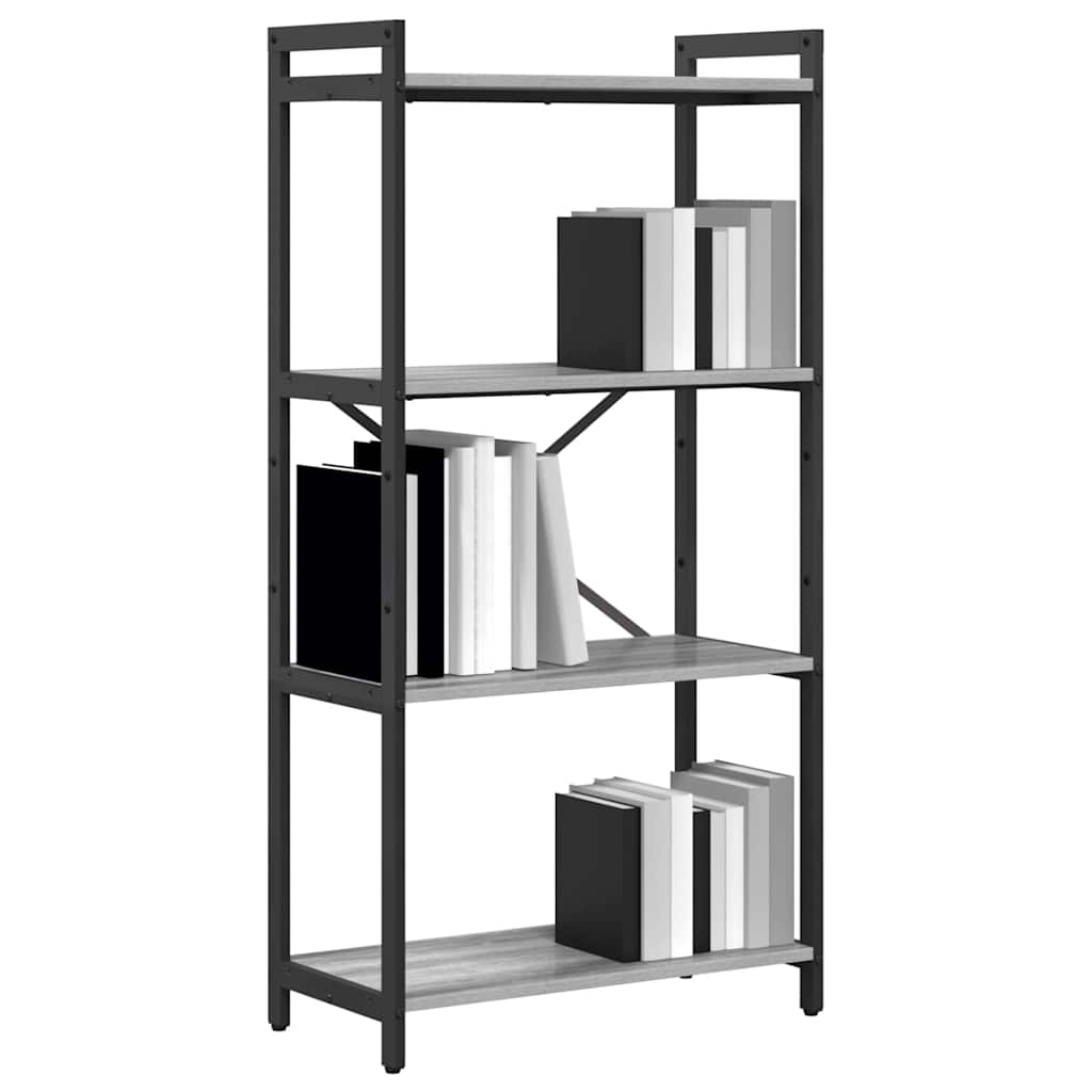 Bogreol Grå sonoma-eg 60 x 30 x 120 cm Konstrueret træ billede
