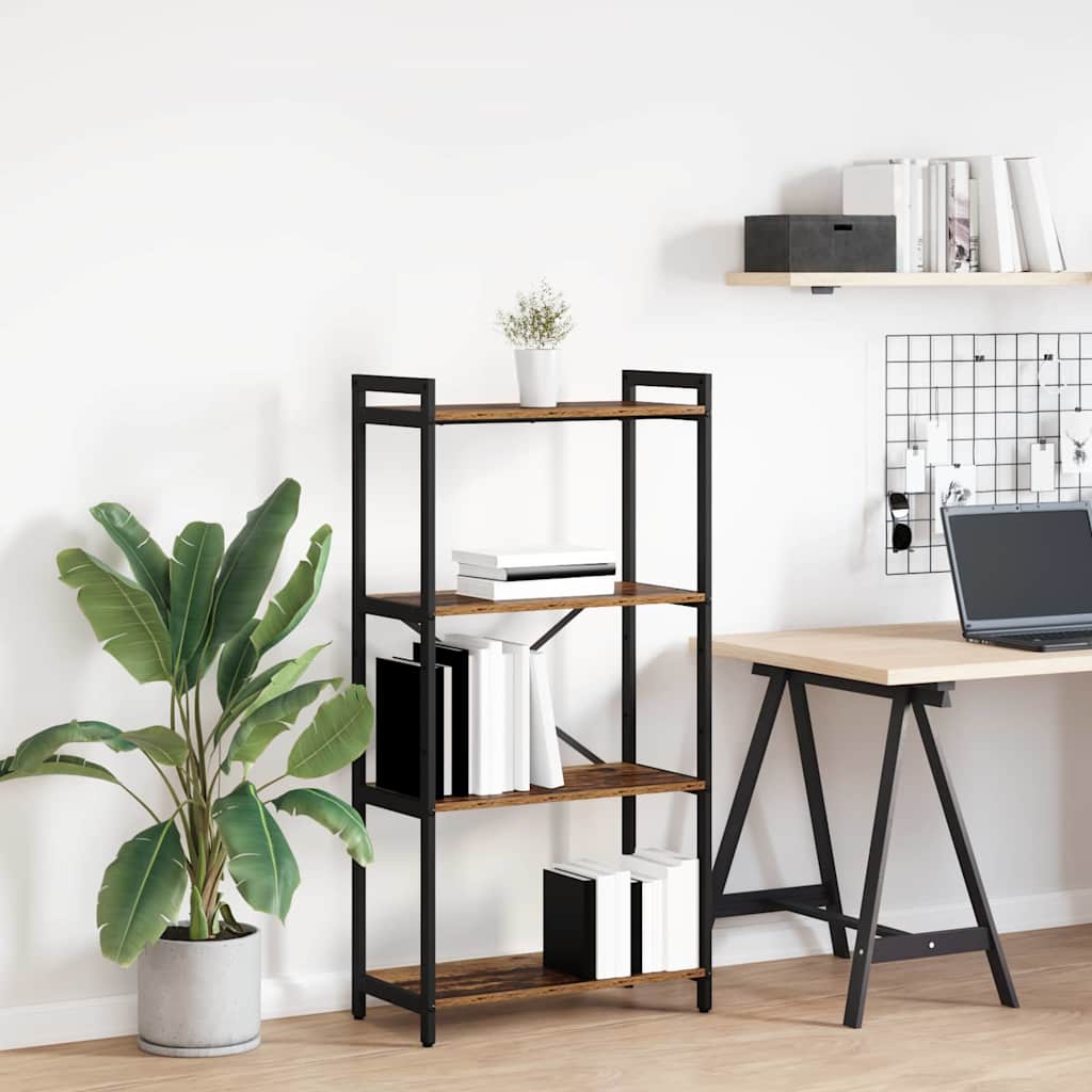 Bogreol Gammelt træ 40 x 30 x 85 cm Konstrueret træ billede