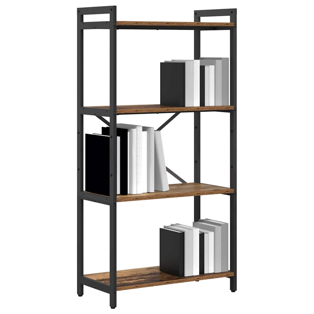 Bogreol Gammelt træ 60 x 30 x 120 cm Konstrueret træ billede
