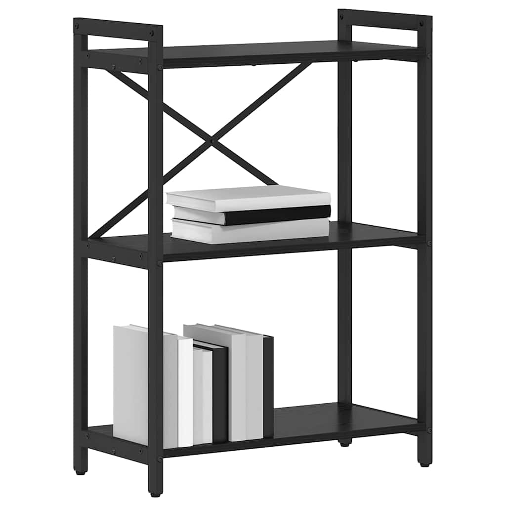 Bogreol Sort eg 60 x 30 x 85 cm Konstrueret træ billede