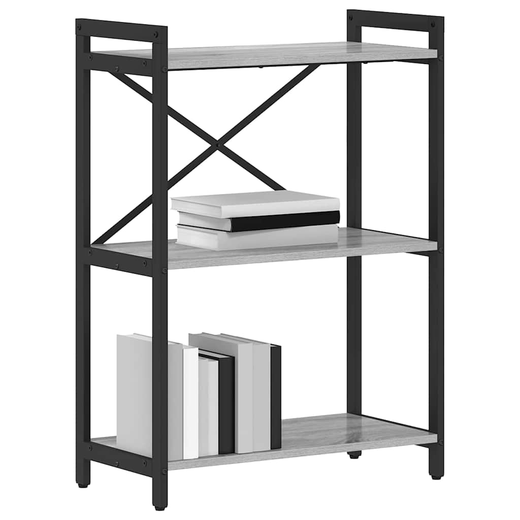 Bogreol Grå sonoma-eg 60 x 30 x 85 cm Konstrueret træ billede