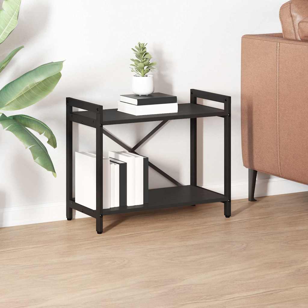 Bogreol i sort eg - 60 × 30 × 50 cm, konstrueret træ og stål