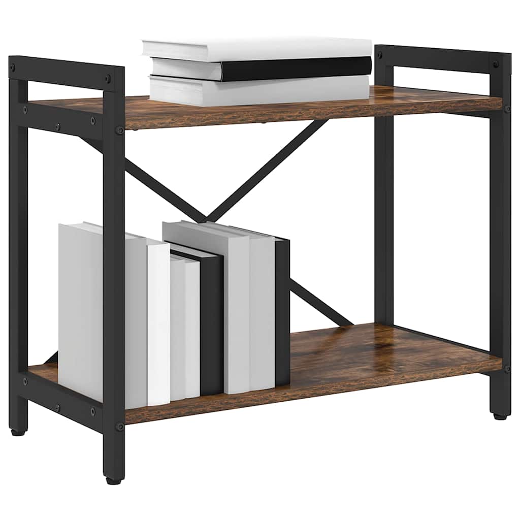 Bogreol Røget eg 60 x 30 x 50 cm Konstrueret træ billede