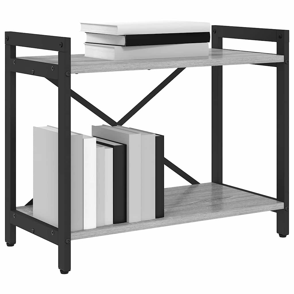 Bogreol Grå sonoma-eg 60 x 30 x 50 cm Konstrueret træ billede