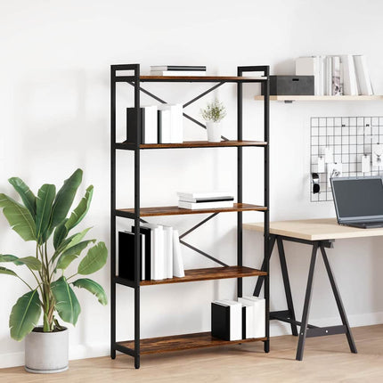 Bogreol Røget eg 80 x 30 x 155 cm Konstrueret træ