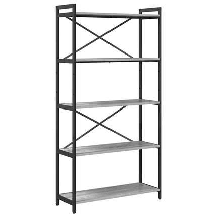 Bogreol 80 x 30 x 155 cm Konstrueret træ Grå sonoma-eg