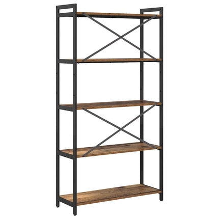 Bogreol 80 x 30 x 155 cm Konstrueret træ Gammelt træ