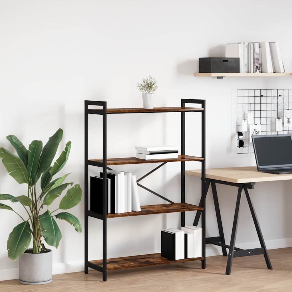 vidaXL Bogreol 80 x 30 x 120 cm Konstrueret træ Røget eg