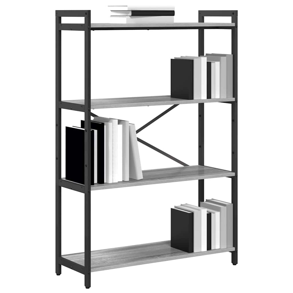 Bogreol Grå sonoma-eg 80 x 30 x 120 cm Konstrueret træ billede