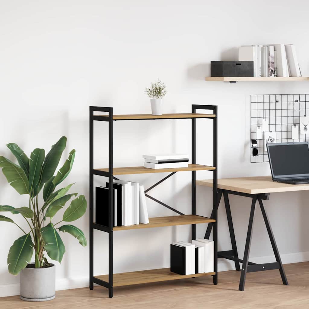 Bogreol i industrielt design - Artisan egetræ, 80 × 30 × 120 cm, konstrueret træ