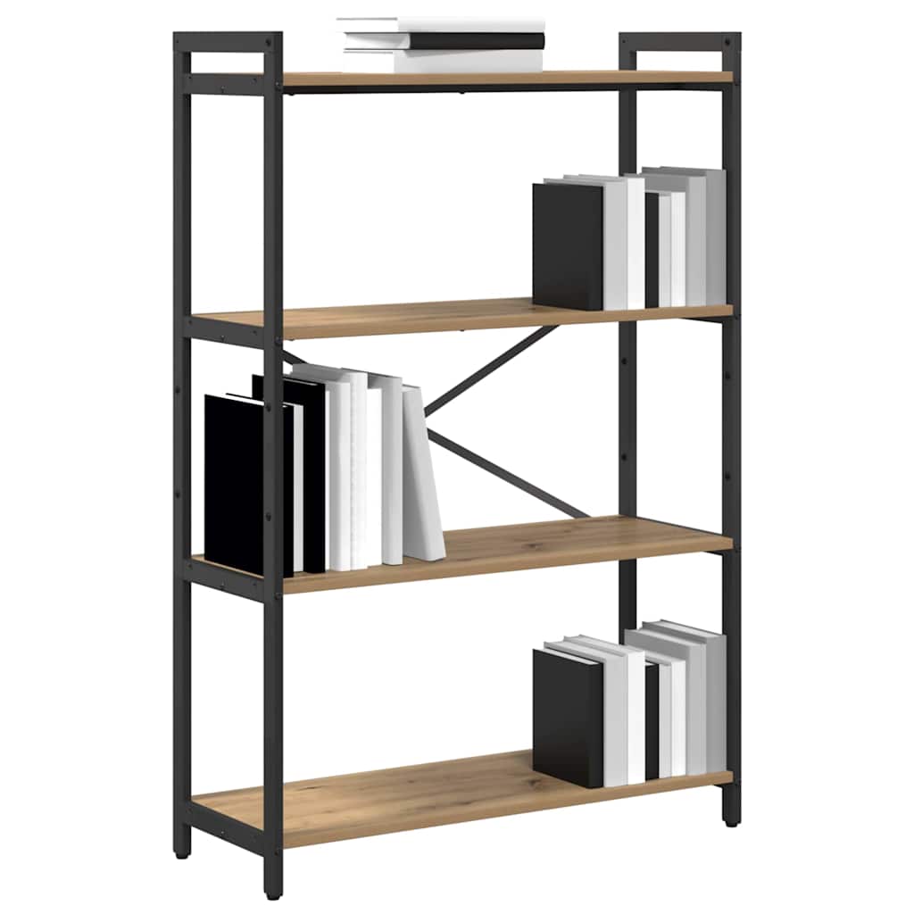 Bogreol Artisan Egetræ 80 x 30 x 120 cm Konstrueret træ billede