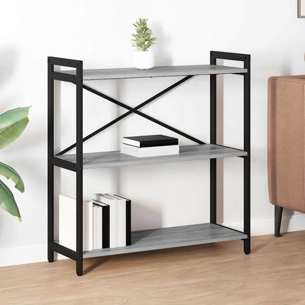 Bogreol 80 x 30 x 85 cm Konstrueret træ Grå sonoma-eg
