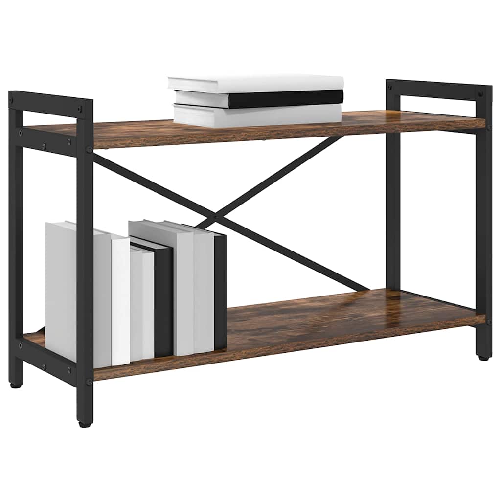 Bogreol Røget eg 80 x 30 x 50 cm Konstrueret træ billede
