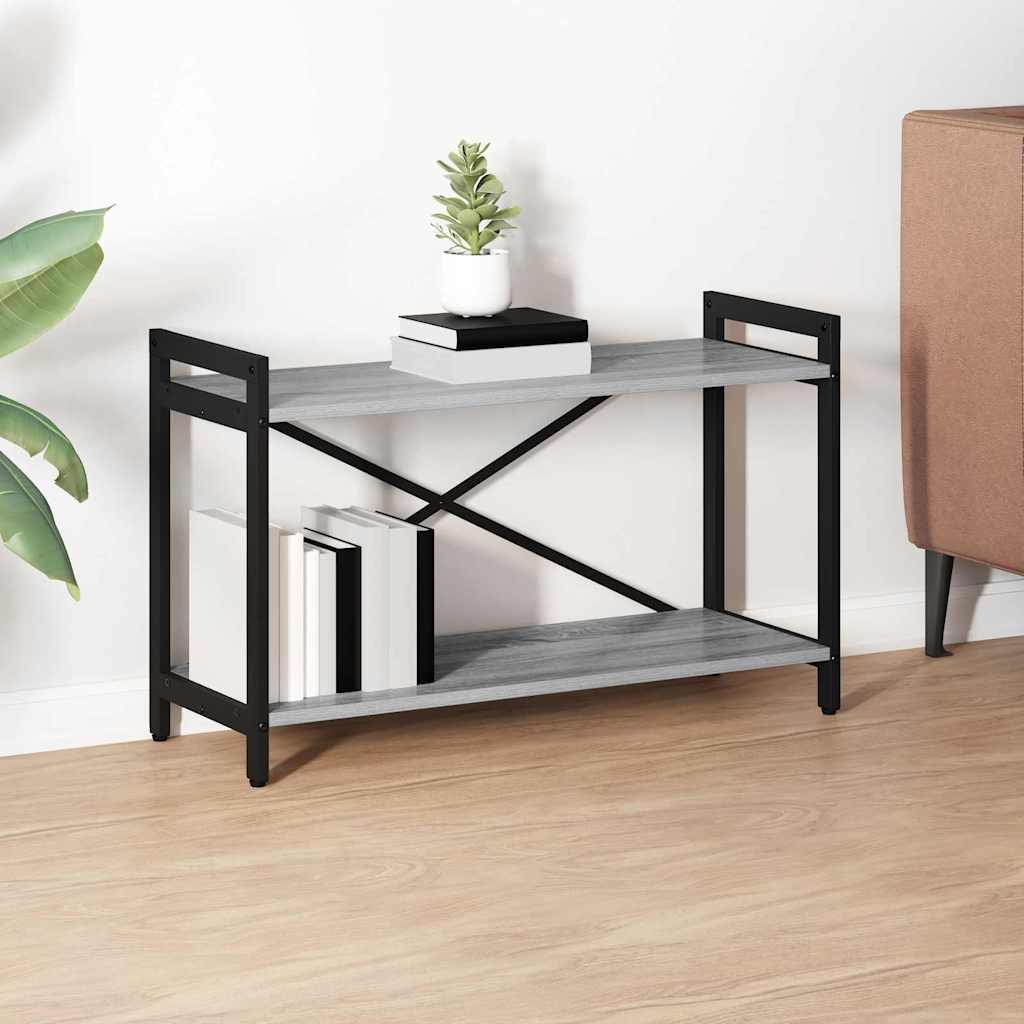 Bogreol i grå sonoma-eg 80 × 30 × 50 cm - industrielt design