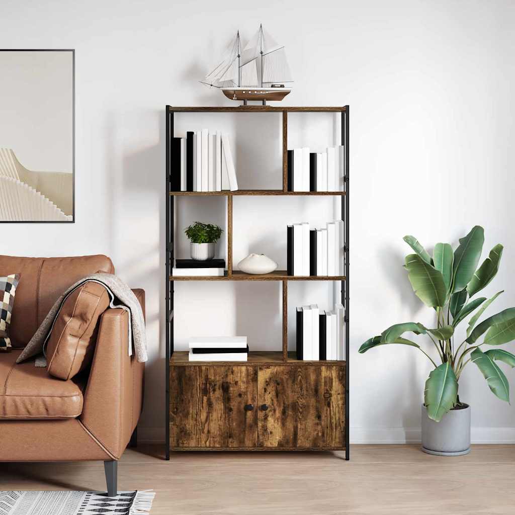 Bogreol Røget eg 80 x 30 x 155,5 cm Konstrueret træ billede