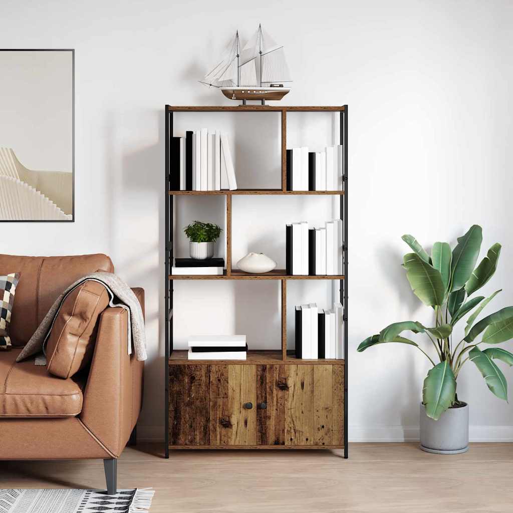 Bogreol Gammelt træ 80 x 30 x 155,5 cm Konstrueret træ billede