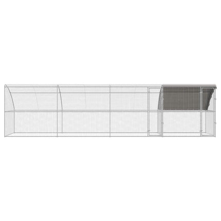 Hønsebur 4 pcs Sølv 800 x 200 x 200 cm Stål og PE