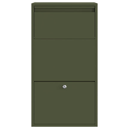 Pakke drop boks med opbevaring Oliven grøn 44 x 22 x 82 cm Stål