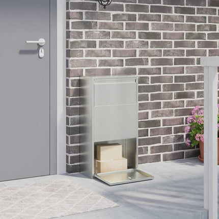 Pakke drop boks med dør Sølv 44 x 22 x 82 cm Galvaniseret stål