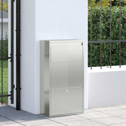 Pakke drop boks med dør Sølv 44 x 22 x 82 cm Galvaniseret stål