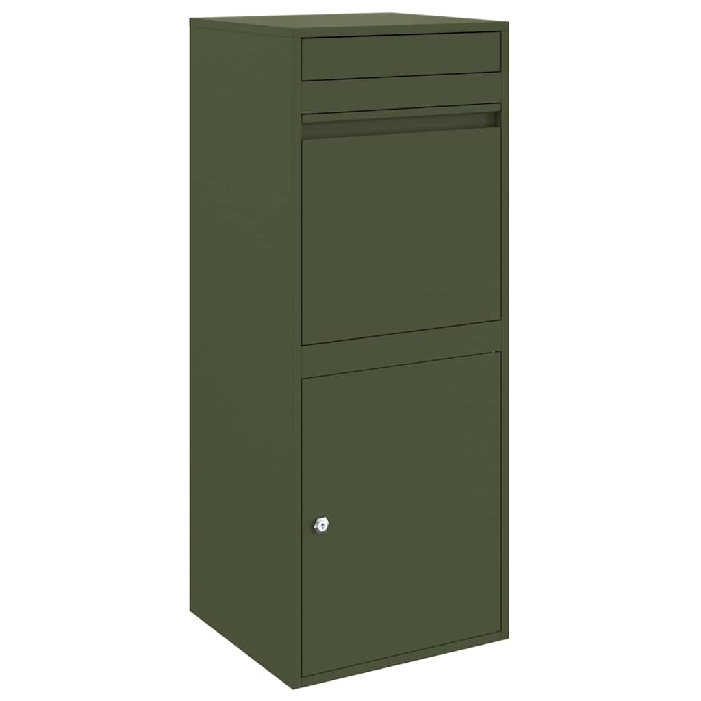 Pakke drop boks med opbevaring Olivengrøn 41 x 38 x 103 cm Stål