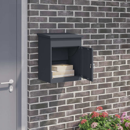 Pakke drop boks med opbevaring Antracit 47,5 x 38 x 59 cm Stål