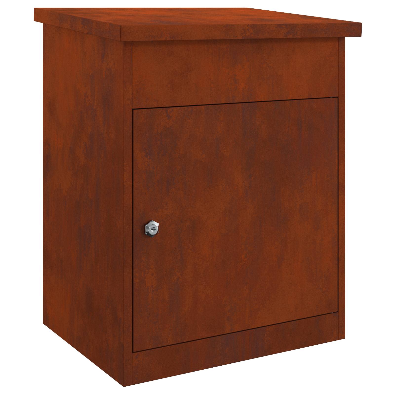 Pakke drop boks med dør Rusten 47,5 x 38 x 59 cm Cortenstål