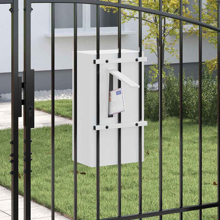 postkasse med opbevaring med dør Hvid 30 x 20 x 55 cm Stål