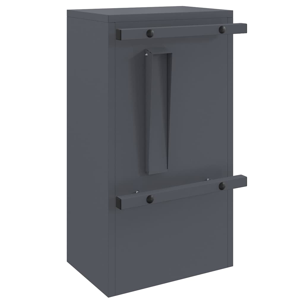 postkasse med opbevaring med dør Antracit 30 x 20 x 55 cm Stål