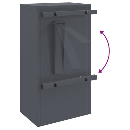postkasse med opbevaring med dør Antracit 30 x 20 x 55 cm Stål