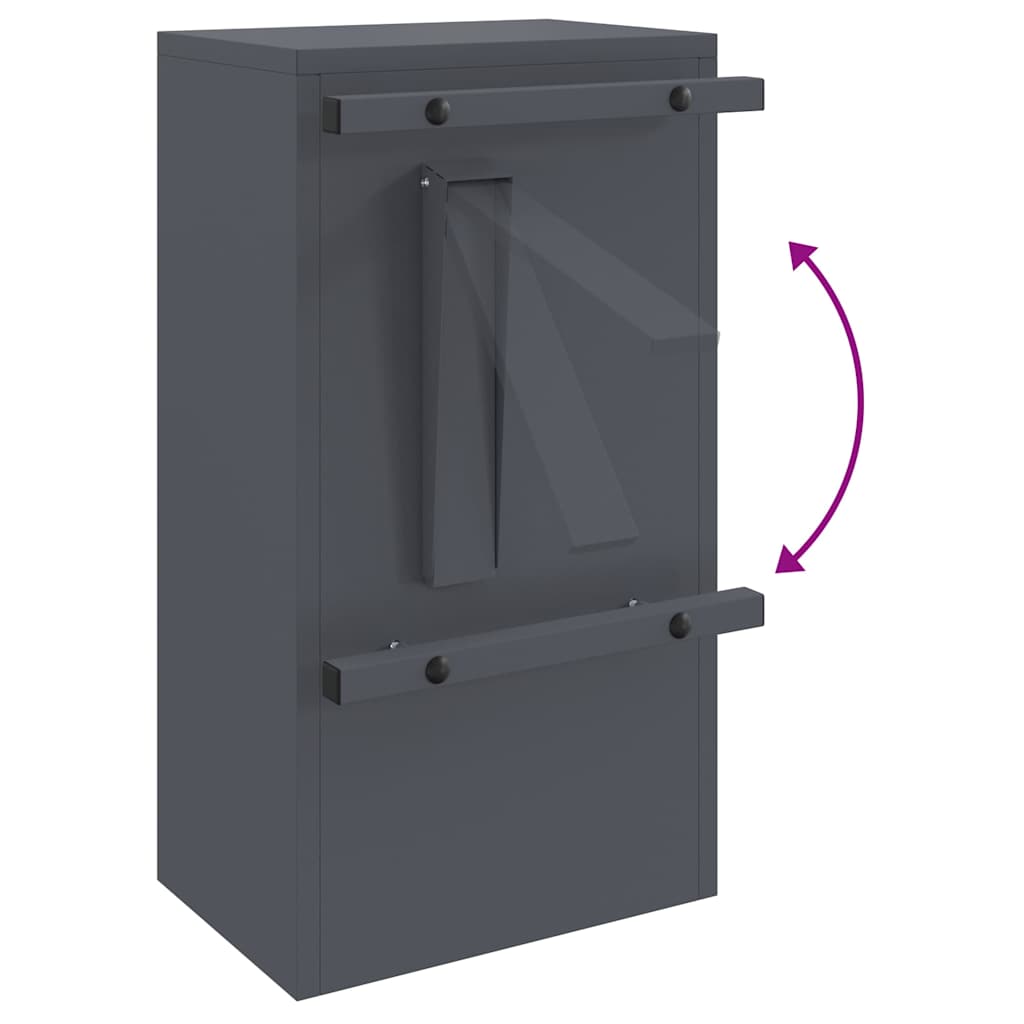 postkasse med opbevaring med dør Antracit 30 x 20 x 55 cm Stål