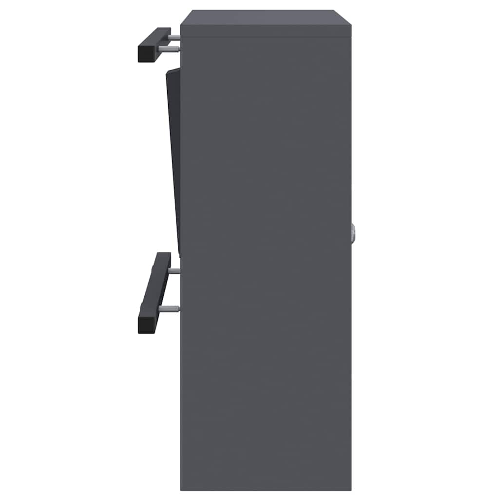 postkasse med opbevaring med dør Antracit 30 x 20 x 55 cm Stål