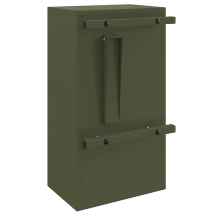 postkasse med opbevaring Olivengrøn 30 x 20 x 55 cm Stål