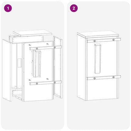 postkasse med opbevaring Sort 30 x 20 x 55 cm Galvaniseret stål
