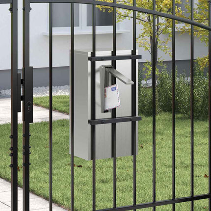 postkasse med opbevaring Sort 30 x 20 x 55 cm Galvaniseret stål
