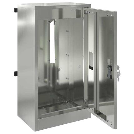 postkasse med opbevaring Sort 30 x 20 x 55 cm Galvaniseret stål