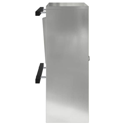 postkasse med opbevaring Sort 30 x 20 x 55 cm Galvaniseret stål