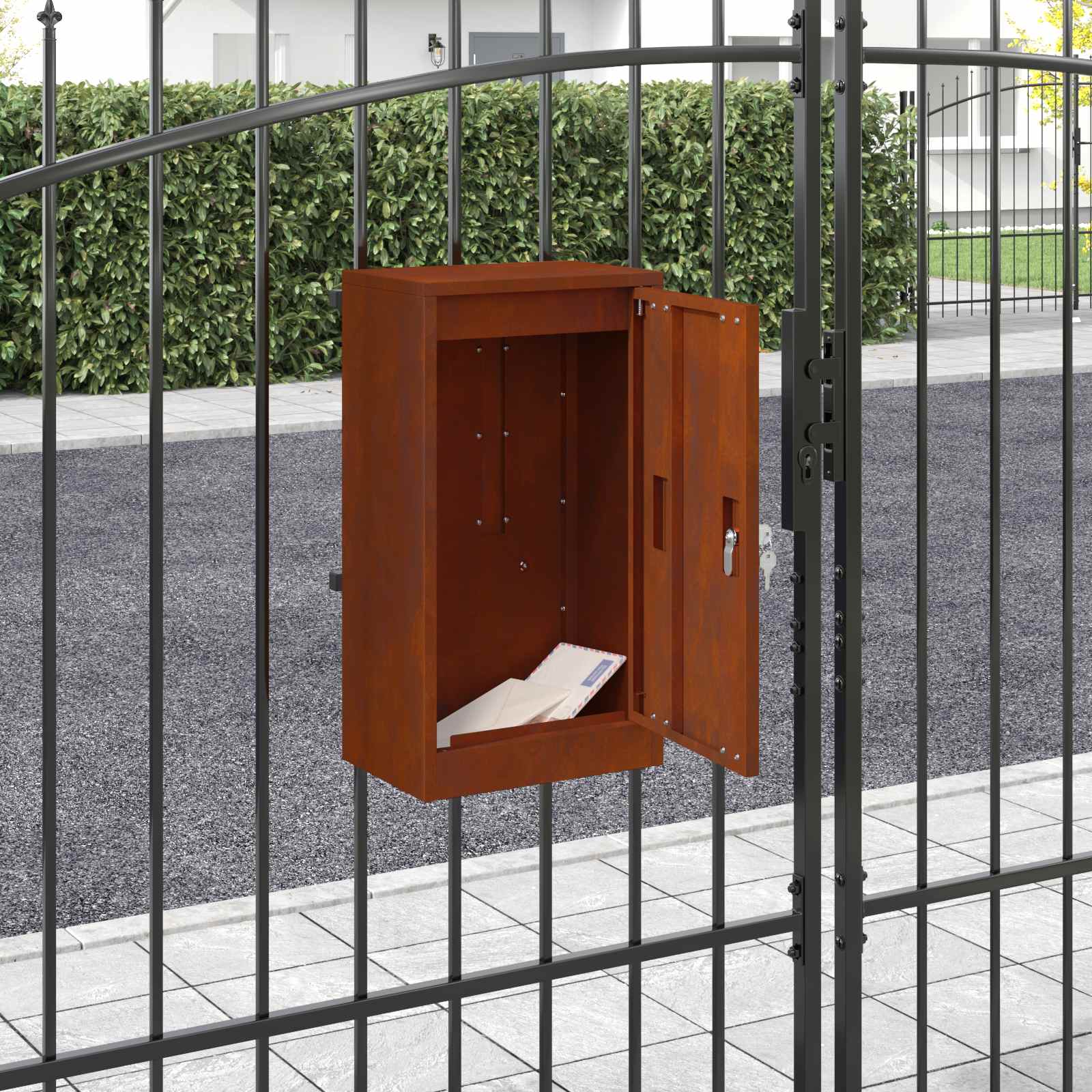 postkasse med opbevaring Rusten 30 x 20 x 55 cm Cortenstål