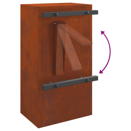 postkasse med opbevaring Rusten 30 x 20 x 55 cm Cortenstål